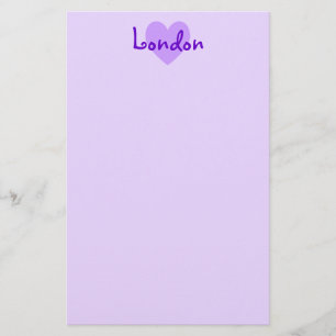 Londen in Paars Briefpapier