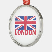 Londen in Red Metalen Ornament (Links)