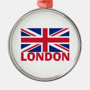 Londen in Red Metalen Ornament