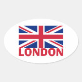 Londen in Red Ovale Sticker (Voorkant)