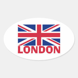 Londen in Red Ovale Sticker