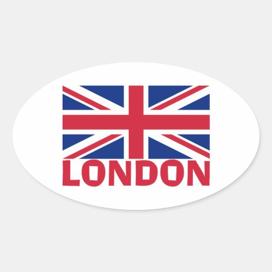 Londen in Red Ovale Sticker (Voorkant)