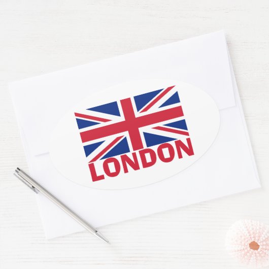 Londen in Red Ovale Sticker (Envelop)
