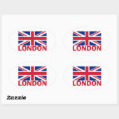 Londen in Red Ovale Sticker (Vel)