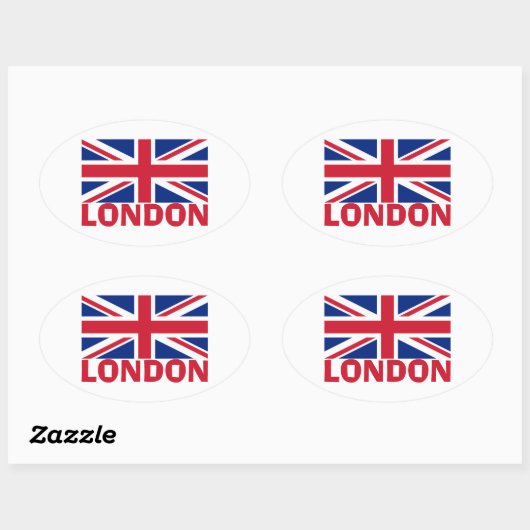 Londen in Red Ovale Sticker (Vel)