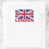 Londen in Red Ovale Sticker (Tas)