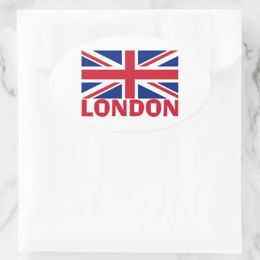 Londen in Red Ovale Sticker (Tas)