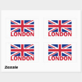 Londen in Red Rechthoekige Sticker (Vel)