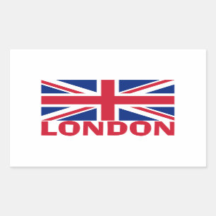 Londen in Red Rechthoekige Sticker