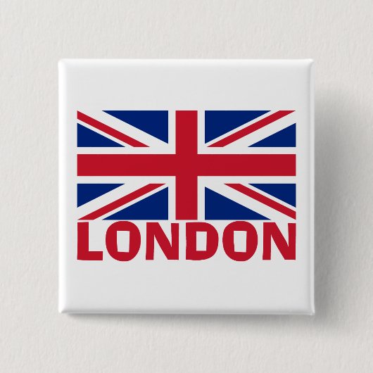 Londen in Red Vierkante Button 5,1 Cm (Voorkant)
