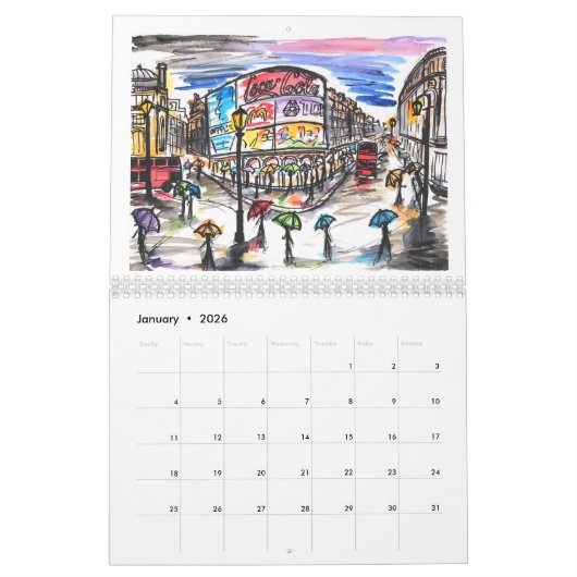 Londen in Waterverf 2021 Agenda Kalender (Jan 2026)