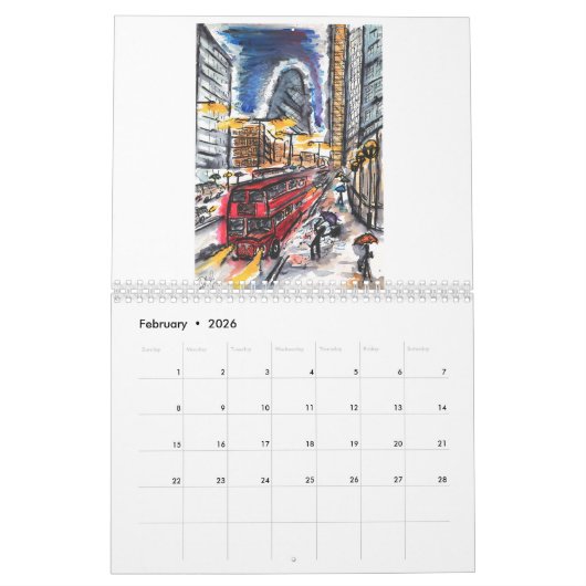 Londen in Waterverf 2021 Agenda Kalender (Feb 2026)