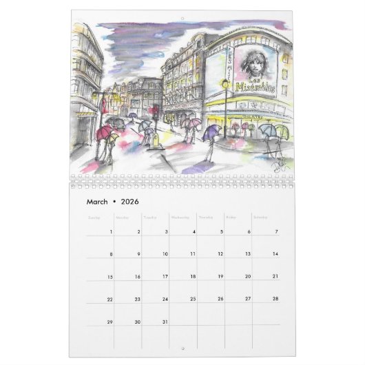 Londen in Waterverf 2021 Agenda Kalender (Mar 2026)