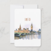 Londen Insert INFO Details Engeland Trouwen Kaart (Achterkant)