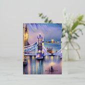 Londen is de hoofdstad van Engeland en het Verenig Folie Feestdagen Briefkaart (Staand Voorkant)