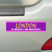 "LONDEN IS WAAR IK GELUKKIG BEN!" (Canada) Bumpersticker (Op auto)