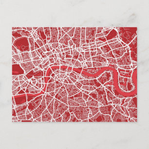 Londen kaart Art Red