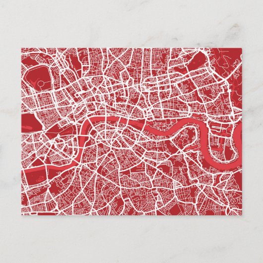 Londen kaart Art Red (Voorkant)