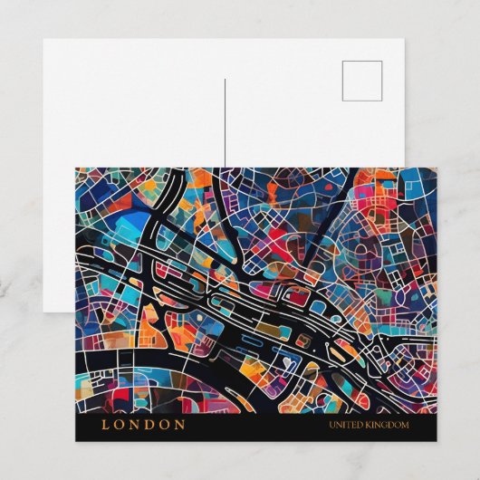 Londen kaart Briefkaart (Voorkant / Achterkant)