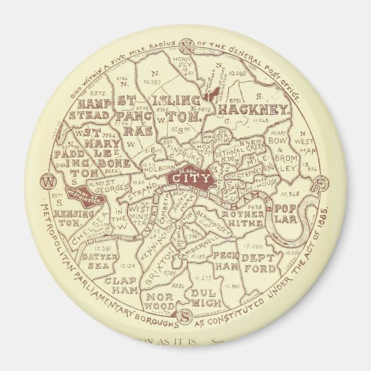 Londen Kaart Magnet (Voorkant)