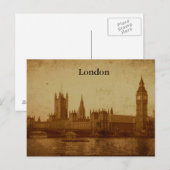 Londen, Kamers van het Briefkaart van het Parlemen (Voorkant / Achterkant)