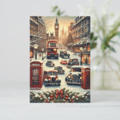 Londen Kerst Elegantie Bedankkaart (Staand voorkant)