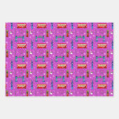 Londen Kerst Kleurrijke Patroon Achtergrond Inpakpapier Vel (Voorkant 3)