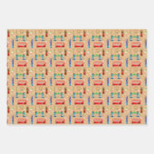 Londen Kerst Kleurrijke Patroon Achtergrond Inpakpapier Vel (Voorkant 2)