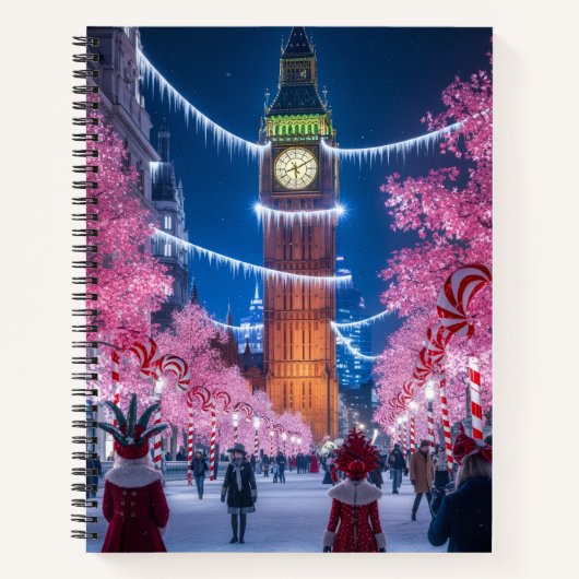 Londen Kerst Notebook Notitieboek (Voorkant)