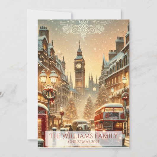 Londen Kerstkaart – Londense Kerstscène (Voorkant)