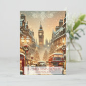 Londen Kerstkaart – Londense Kerstscène (Staand voorkant)