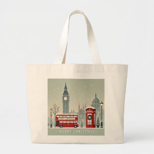 Londen Kerstmis Big Ben & Feestelijk Londen Grote Tote Bag