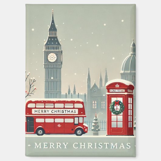 Londen Kerstmis | Big Ben & Feestelijk Londen Magneet (Voorkant)
