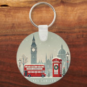 Londen Kerstmis | Big Ben & Feestelijk Londen Sleutelhanger (Voorkant)