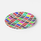 Londen kleuren & Double Decker Bus / kinder partij Papieren Bordje (Gekanteld)