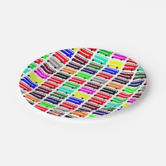 Londen kleuren & Double Decker Bus / kinder partij Papieren Bordje (Gekanteld)