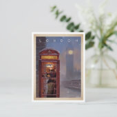Londen, kussen in een telefooncel Retro Geïnspiree Briefkaart (Staand voorkant)