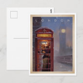 Londen, kussen in een telefooncel Retro Geïnspiree Briefkaart (Voorkant / Achterkant)