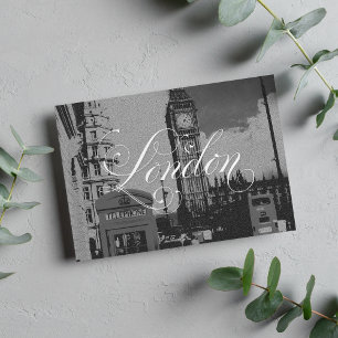 Londen Landmark Zwart Wit Foto Briefkaart