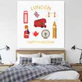 Londen Landmarks Travel-Thema Print (Insitu (Slaapkamer))