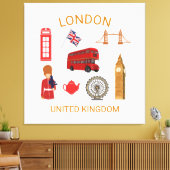 Londen Landmarks Travel-Thema Print (Insitu (Woonkamer))