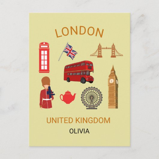 Londen Landmarks Travel-Thema Print Briefkaart (Voorkant)