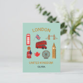 Londen Landmarks Travel-Thema Print Feestdagenkaart (Staand voorkant)