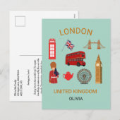 Londen Landmarks Travel-Thema Print Feestdagenkaart (Voorkant / Achterkant)