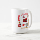 Londen Landmarks Travel-Thema Print Koffiemok (Voorkant rechts)