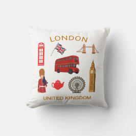 Londen Landmarks Travel-Thema Print Kussen