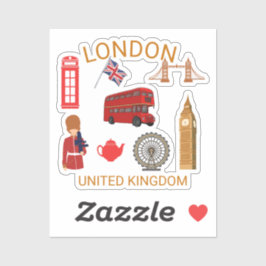 Londen Landmarks Travel-Thema Print Sticker