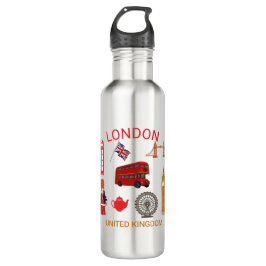 Londen Landmarks Travel-Thema Print Waterfles