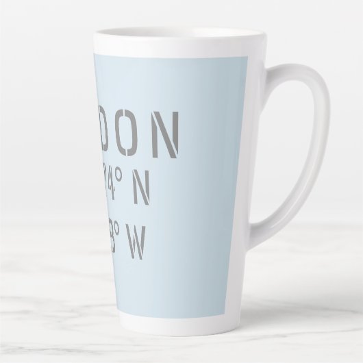 Londen Latitude & Lengtegraad Latte Mok (Rechts)