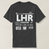  Londen LHR Airport Code Reisdag Retro T T-shirt (Design voorkant)
